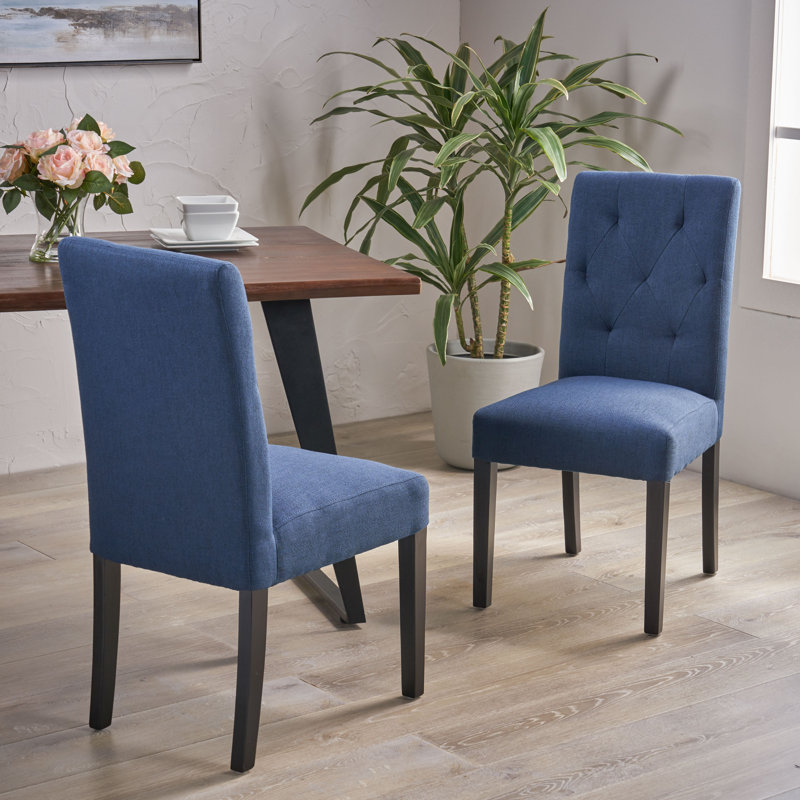 Red Barrel Studio® Upholstered Dining Chair in Navy Blue Wayfair